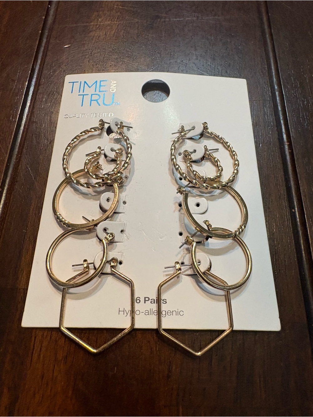 Time and Tru Gold Tone Hoop Earring Set - 5 Pairs